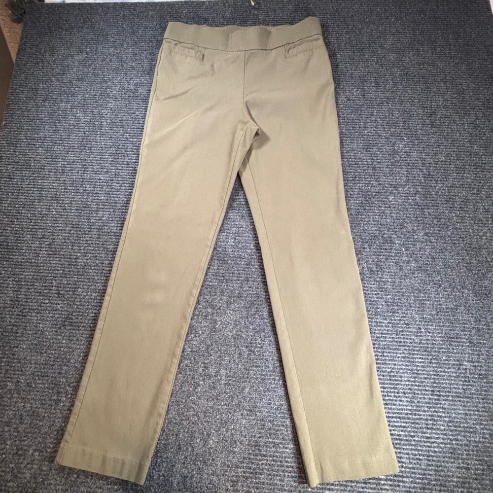 Kim Rogers Womens Sz 8 Millennium Pull On Pants Olive Green Straight Leg Stretch